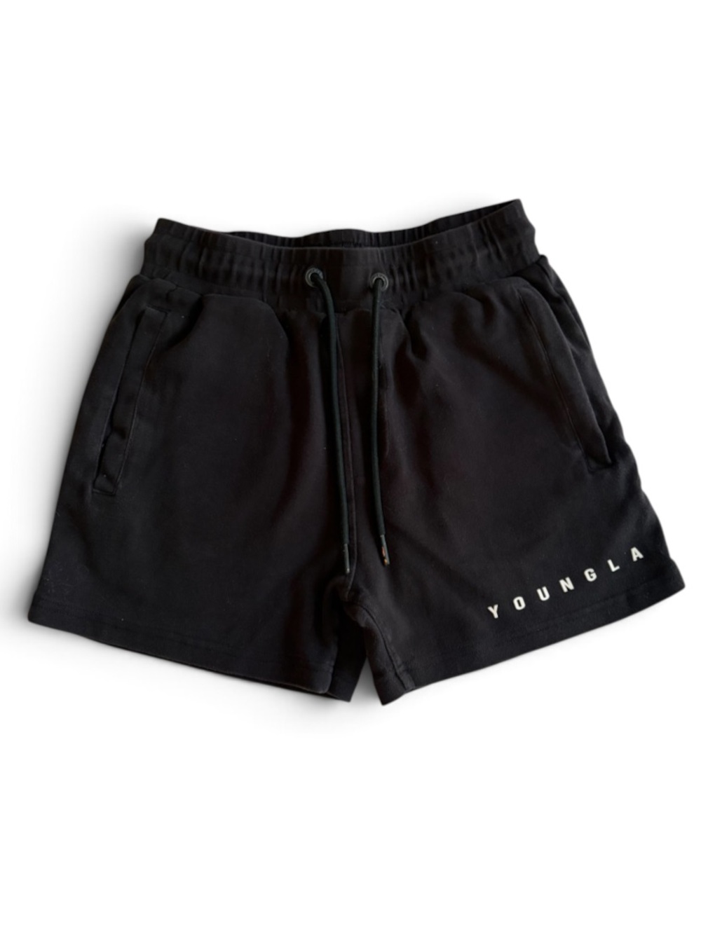 YoungLA Womens Black Drawstring Shorts Size Medium Pockets Athletic Running
